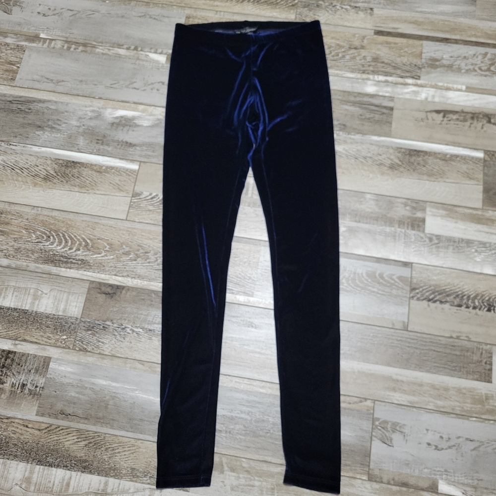 See You Monday Blue Velvet Leggings Size Small